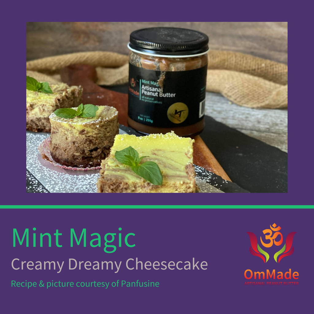 Recipe: OmMade Mint Magic Peanut Butter Cheesecake Bars